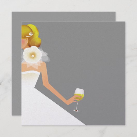 Invitation au vin de douche de la mariée argentée (Devant / Derrière)