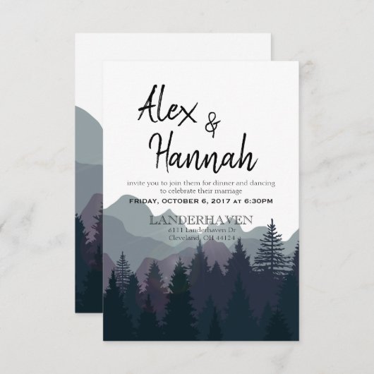 Invitation au vin d'honneur de mariage seulement (Devant / Derrière)