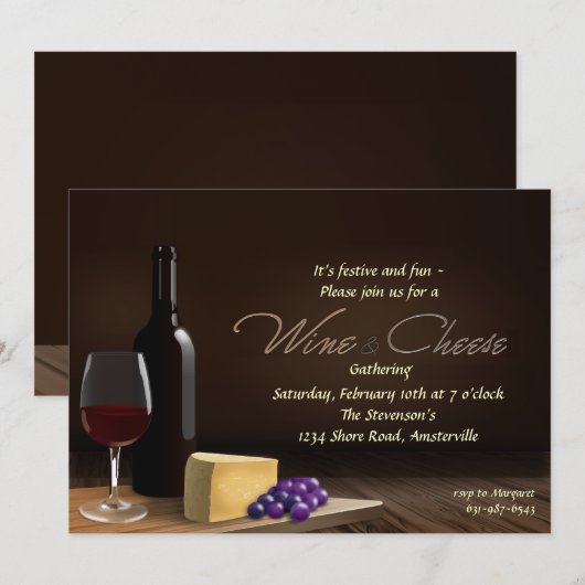 Invitation au vin et au fromage (Devant / Derrière)