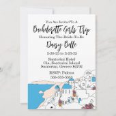 Invitation au voyage de filles à Santorin pour l'e (Devant)