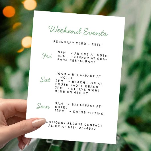 Invitation au week-end de l'enterrement de vie de 