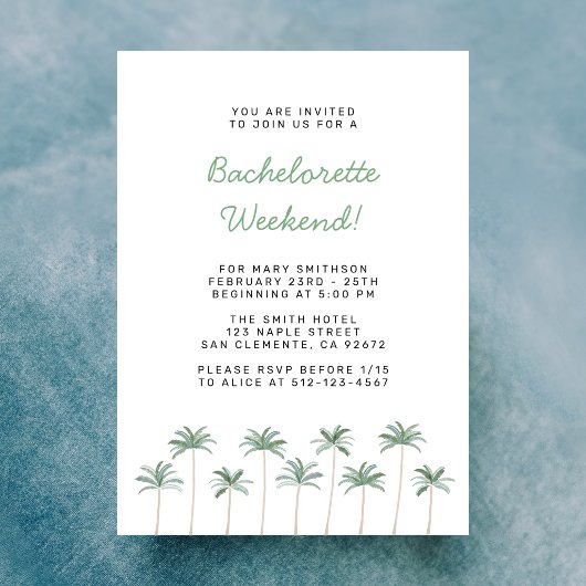 Invitation au week-end de l'enterrement de vie de