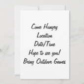 INVITATION AU WIENER ROAST/BBQ (Dos)