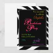 Invitation au Zebra Bachelorette Party (Devant / Derrière)