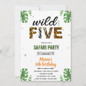 Invitation au zoo safari Wild and five (Devant)