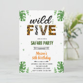 Invitation au zoo safari Wild and five (Debout devant)