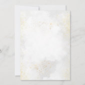 Invitation Auberge de mariage d'or et de fleurs élégante (Dos)