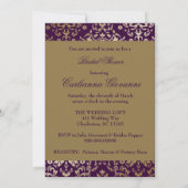Invitation Aubergine et or nuptiales de la partie 311 (Dos)
