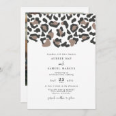 Invitation AUBREE Empreinte de léopard moderne Safari Mariage (Devant / Derrière)