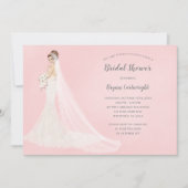 Invitation Auburn Bride dans Lace Gown Élégante Fête des mari (Devant)