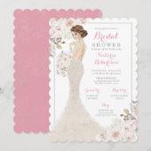 Invitation Auburn Glam Bride dans la Fête des mariées de Gown (Devant / Derrière)