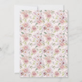 Invitation Auburn Hair Bride Floral Fête des mariées (Dos)