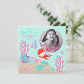Invitation Auburn Mermaid, quatrième anniversaire (Debout devant)