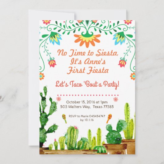 Invitation Aucune heure à l'invitation d'anniversaire de (Devant)