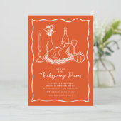 Invitation audacieuse Orange Thanksgiving (Debout devant)