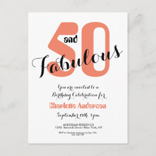 Invitation audacieuse pour 50 ans et fabuleux Cora