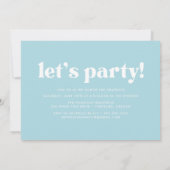 Invitation Audacieuse Typographie Ciel Blue Photo Graduation  (Dos)