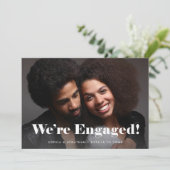 Invitation Audacieuse typographie Deux Fiançailles photo Fair (Debout devant)