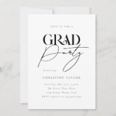 Invitation Audacieuse Typographie Élégante Photo Party Gradua (Devant)