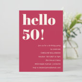 Invitation Audacieuse Typographie Magenta Rouge ivoire Modern (Debout devant)