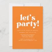 Invitation Audacieuse Typographie Orange Photo Graduation Par (Dos)