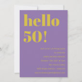Invitation Audacieuse Typographie violet jaune moderne Annive (Devant)