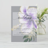 Invitation Audacieux Améthyste Purple Floral Mariage (Debout devant)