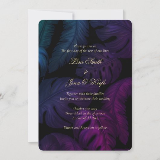 Invitation Audacieux Bijou Aquarelle Tropical Wedding Invitat (Devant)