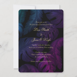 Invitation Audacieux Bijou Aquarelle Tropical Wedding Invitat