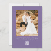 Invitation Audacieux Dusty Purple Aquarelle Florale Boho Mari (Dos)