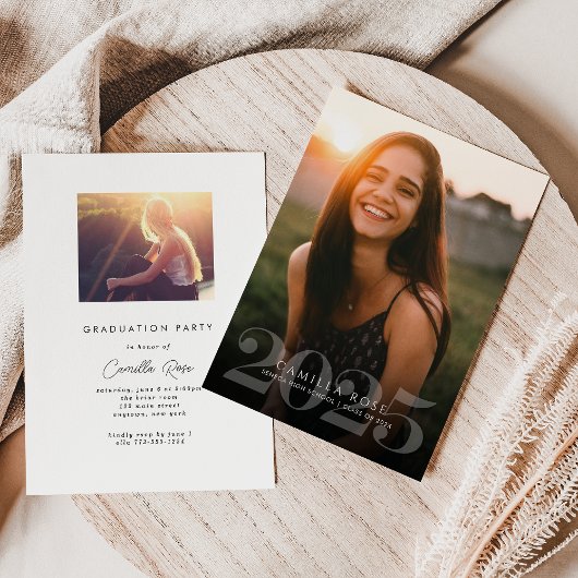 Invitation Audacieux Elegance 2023 Graduation Photo Invitatio