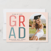 Invitation Audacieux Moderne Chic Photo Graduation Party Invi (Devant)