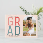 Invitation Audacieux Moderne Chic Photo Graduation Party Invi (Debout devant)