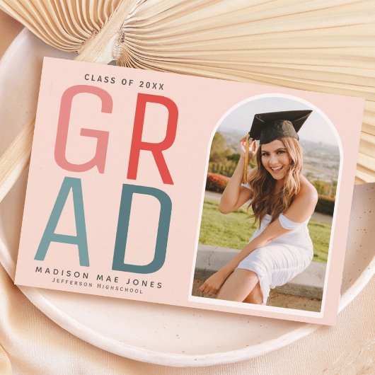 Invitation Audacieux Moderne Chic Photo Graduation Party Invi