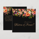 Invitation Audacieux orange aquarelle Matron d'honneur Invita (Devant / Derrière)