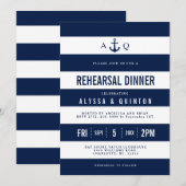 Invitation Audacieux Thème Nautique Répétition Dîner Invitati (Devant / Derrière)