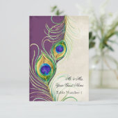 Invitation Audrey Jeanne Peacock Escorte en damassé pourpre (Debout devant)