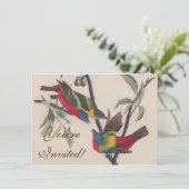 Invitation Audubon Peint Bunting Bird Wildlife (Debout devant)