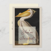Invitation Audubon White Pelican Bird Amérique (Devant / Derrière)