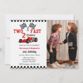 Invitation Augmenter trop rapide voiture de course jumeaux ga (Devant)