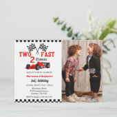 Invitation Augmenter trop rapide voiture de course jumeaux ga (Debout devant)