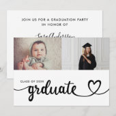 Invitation Aujourd'hui et puis la fête de la graduation - Pho (Devant / Derrière)