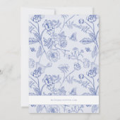 Invitation AURELIA Chinoiserie Blue Victorian Floral Mariage (Dos)