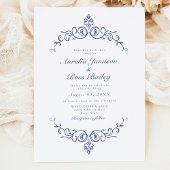 Invitation AURELIA Chinoiserie Blue Victorian Floral Mariage