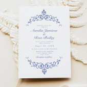 Invitation AURELIA Chinoiserie Blue Victorian Floral Mariage