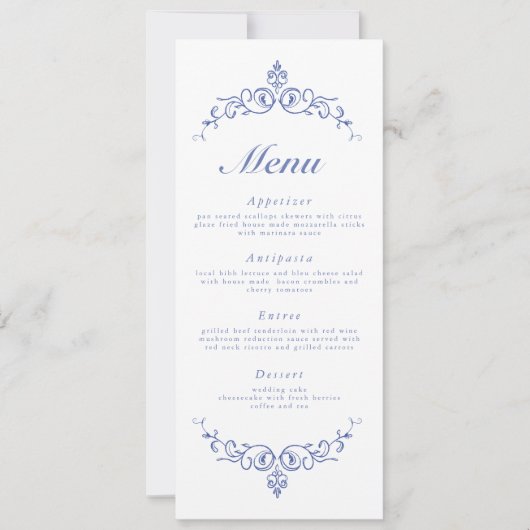 Invitation AURELIA Chinoiserie French Victorian Menu Cards (Devant)