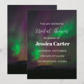 Invitation Aurora Borealis Northern Lights Fête des mariées (Devant / Derrière)