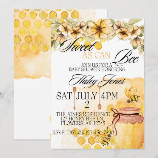 Invitation aussi douce que l'abeille (Devant / Derrière)