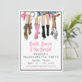Invitation Austin Bachelorette Party Boots & Besties (Debout devant)