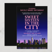 Invitation Austin Skyline Sweet sixteen (Devant / Derrière)